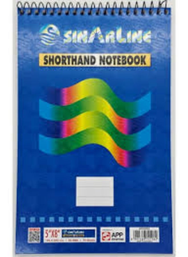 Shorthand Notebook, Sinarline top Spiral A5, Blue - Pack of 12